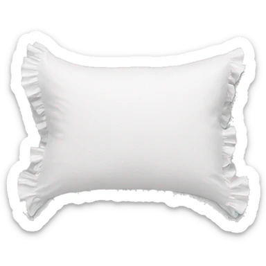 2 white pillows with ruffles frontal  sticker