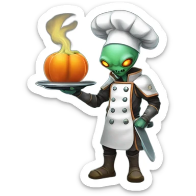 alien chef scifi roguelike rpg style inspired by slay the spire digital art sticker