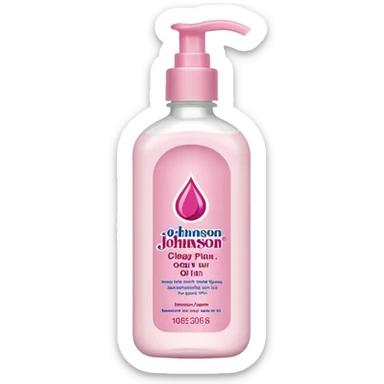 realistic Johnson and Johnson style bottle pink cap pink logo clear bottle with berry party logo with diddy oil and a berry on top bottle sticker