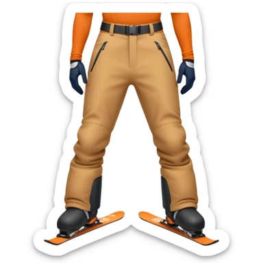 The skiing emoji with the front crotch area of the ski pants protruding in a comedically large oblong bulge sticker
