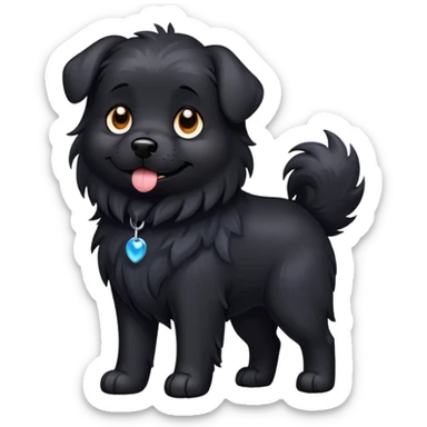 perrito negro con aureola sticker