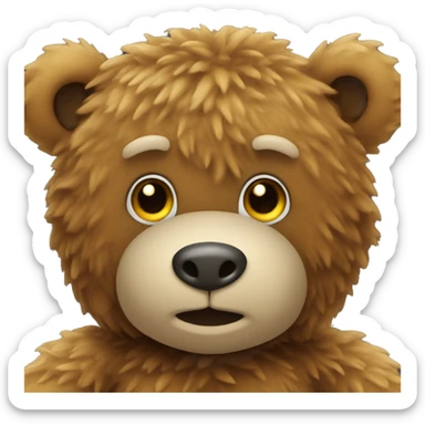 a fuzzy polo teddy bear sticker