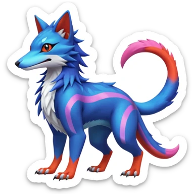  exotic tropical cyber-Sleuth-Sergal-Litten-Linoone-Noibat-Fakémon-Pokémon-Vernid-creature sticker