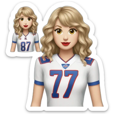 Taylor swift wearing an 87 Kansas City jersey  sticker