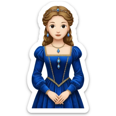 Renaissance lady, blue dress sticker