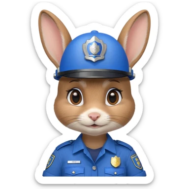judy hopps, Rabbit police, blue uniform including helmet of uniform sticker