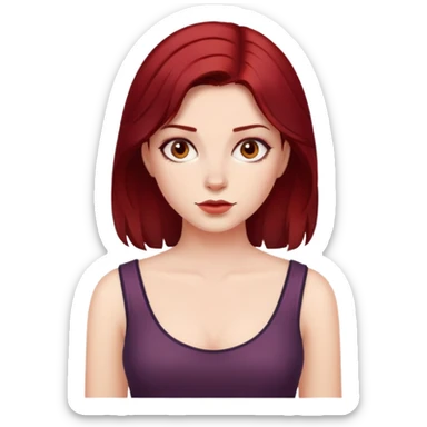 can you do a girl with dark red hair sticker