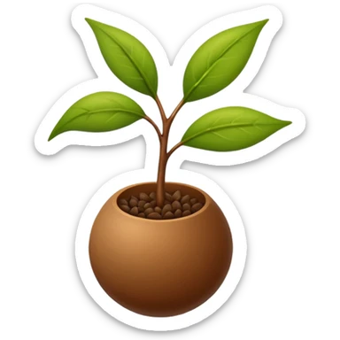 ein kleiner samenkorn, aus dem ein grüner zweig wächst sticker