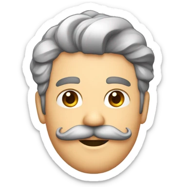 Pessoas morena cabelo enrolado com bigode fino e sobrancelha média com lábios detalhado sticker