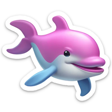 Pink dolphin with a bow sticker