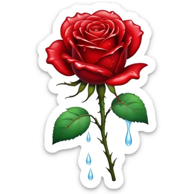 a dead rose leaking water sticker