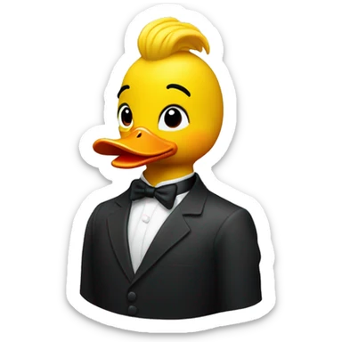 Rubber duck with a quiff sticker