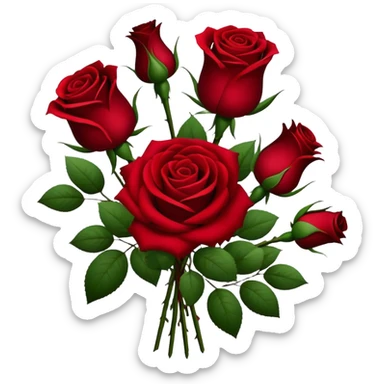 Bouquet of dark red roses sticker