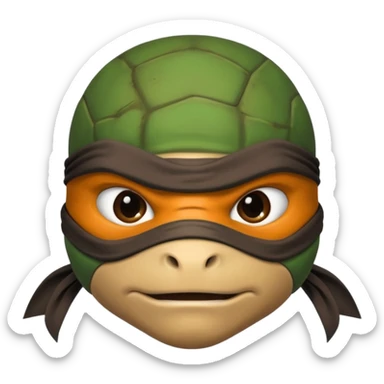 generate the face of a ninja turtle
Without showing teeth
It can't be green
maybe with a Nina mask instead of those stripes sticker