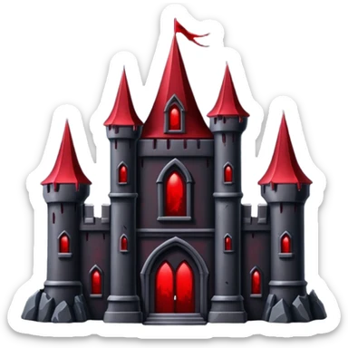 Dark Vampire Castle with the colors dark red and black, the castle should have dark red eys in the stones sticker
