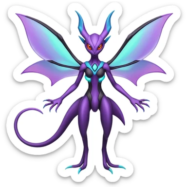 Deoxys-Lunala-Noivern-Fakémon-hybrid-creature (full body)  sticker