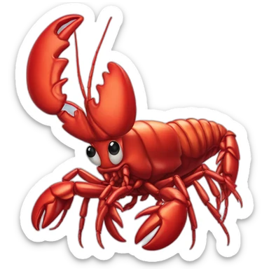 A lobster wearing a lobster hat sticker