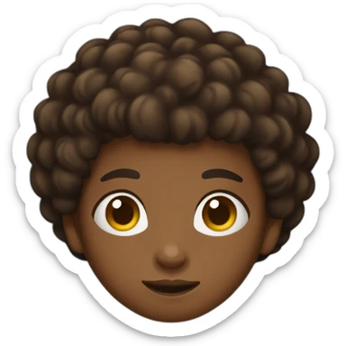 African Brown boy with a small afro sticker