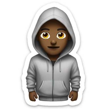 White person in a hoodie like gangster sticker
