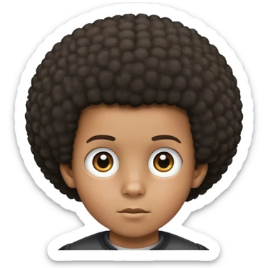 A kid with a Afro buzz cut with a slight cowlick and he has kinda dark skin sticker
