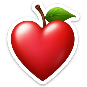 Cherry red heart  sticker
