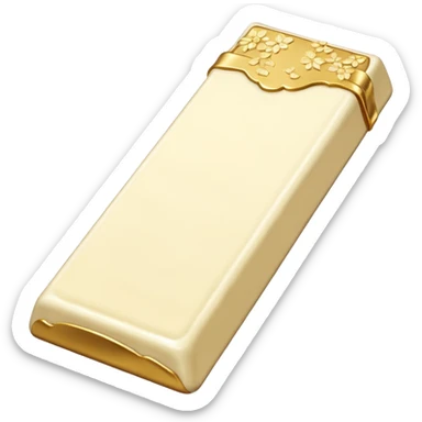White chocolate with gold leaves  sticker