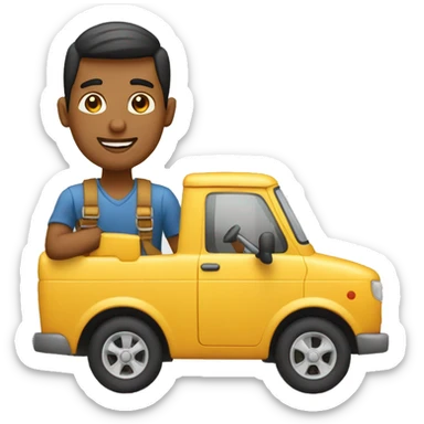 hombre joven conduciendo camioneta sticker