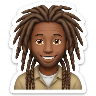 Black man with dreads sticker