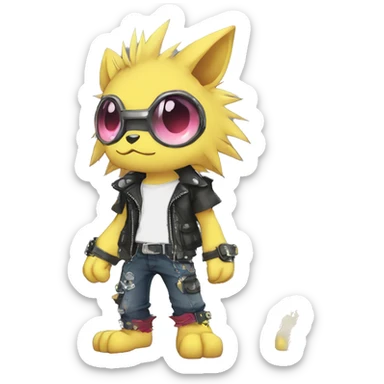 cute cool edgy punk Digimon-Fakemon-animal full body sticker