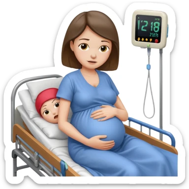 Pregnant woman giving birth sticker