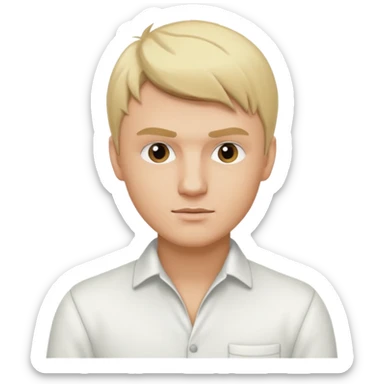 Nick Carter from Backstreet Boys with blonde hair, white outfit sticker