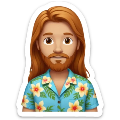 Ginger long hair girl,  brown hair men with beard on honeymoon sticker