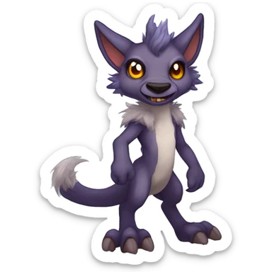 Cute Protogen-vernid-sergal-wickerbeast-fantasy-animal-fursona griffsnuff & LiLaiRa & Falvie full body sticker