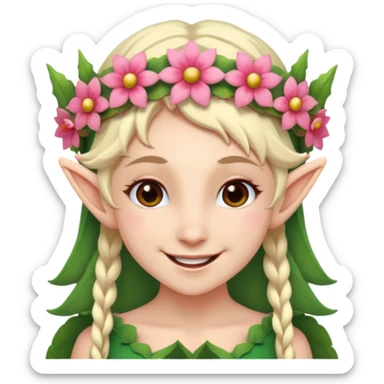 Elf with Flower Crown sticker