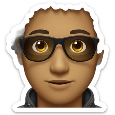 A young man with African curly hair wearing Sunglasses sticker