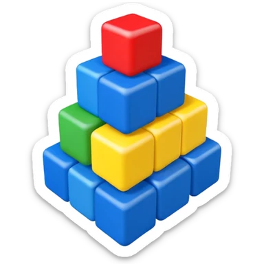 a stack of colorful cubes simple emoji style sticker