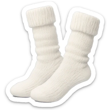 knitted pair cozy socks white sticker
