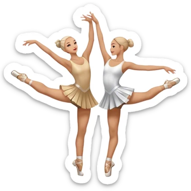 Icon for Sports Dance: a couple in competitive dance attire performing a synchronized dance, with dance shoes, a rhythmic floor, and a competition backdrop. The icon should capture athleticism, technique, and precision in sports dance. Transparent background. sticker