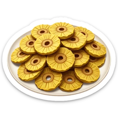 Patacones Cinematic Realistic Patacones Dish Emoji, depicted as crushed, crispy plantain discs, rendered with rich textures and dynamic, natural lighting. sticker