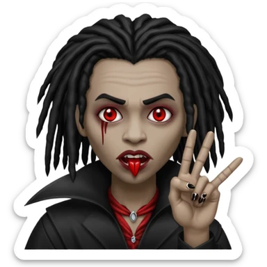 A black vampire with dreads throwing up da middle finger  sticker
