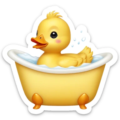a cute little ducky in a bathtub sticker