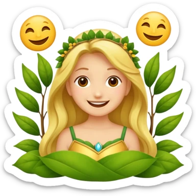 Una pradera con muchas setas y hadas sticker