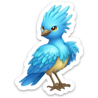 Wet Fantasy legendary blue bird water-type-Hydro-Phoenix-avian Fakemon full body sticker