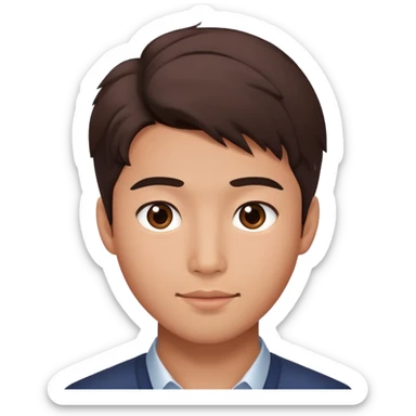 handsome brown man with nice hair and rosy cheeks and asian sticker