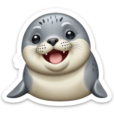 cinematic-cute-yawning-harbour-seal-portrait-emoji,-head-tilted-slightly-with-a-dramatic,-wide-open-yawn,-showcasing-a-smooth,-rounded-body-with-gently-drooping-features-and-sleepy,-half-closed-eyes,-simplified-yet-irresistibly-adorable sticker