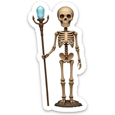 A brown skeleton with a siren pole for a head sticker