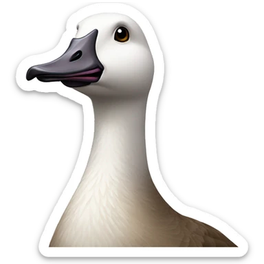 aging goose with mustache sticker