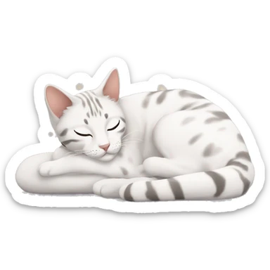 white woman with black hair sleeping with hair snow bengal cat sticker