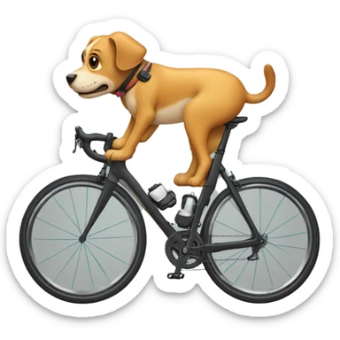 Dog on a road bike sticker