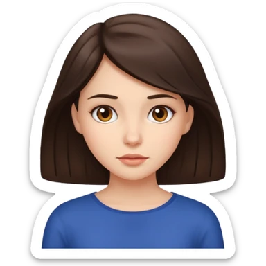 brunette girl with neutral expression sticker